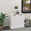 Two-Compartment Tilt-Out Laundry Sorter Cabinet-White