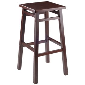 Carter Square Seat Bar Stool; Walnut