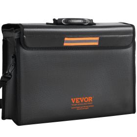 VEVOR Fireproof Document Box, Fireproof Document Bag with Lock, 3-layer Folding Fireproof and Waterproof File Box 15.35x12.4x13.98 inch with Zipper