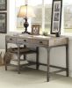 Weathered Oak and Antique Silver 3-Drawer Writing Desk