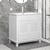 30" Bathroom Vanity with Sink, Bathroom Cabinet with Two Doors and One Drawer, White (OLD SKU: JL000005AAK-1)