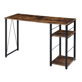 Weathered Oak and Black 2-Shelf Rectangular Writing Desk