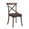 Dark Oak and Black Side Chair with X Shape Back (Set of 2)