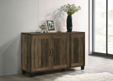 Corby 45"W Dark Dusty Oak Finish 3-Door Shoe Cabinet