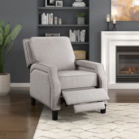 Push Back Reclining Chair Transitional Style Chenille Fabric Self-Reclining Motion Chair 1pc Cushion Seat Modern Living Room Furniture