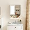 Bathroom Storage Cabinet, Medicine Cabinets for Bathroom with Mirror, 2 Doors 2 Adjustable Shelf + 3 Christmas Style Storage Basket