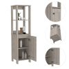 Hanover 4-Shelf Linen Cabinet Light Grey