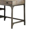 Weathered Oak and Antique Silver 3-Drawer Writing Desk