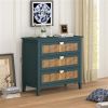 3 Drawer Cabinet,Natural rattan,American Furniture,Suitable for bedroom, living room, study