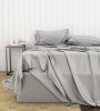 Bamboo Cotton Sheets Soft and Smooth with Viscose from Bamboo Light Grey Queen