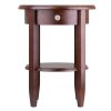 Concord Round End Table with Drawer and Shelf