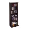 Multimedia Shelving Unit, 5 Adjustable Shelves, Wide Base for Stability, Lightweight in Espresso Brown