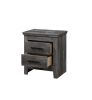 Rustic Grey Oak 2-Drawer Nightstand