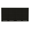 120 Wall Cabinet; Four Doors; Two Cabinets; Two Shelves -Black