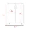 Lewis Storage Cabinet Base, Four Caster, Double Door Cabinet, Two Interior Shelves