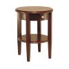 Concord Round End Table with Drawer and Shelf