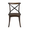 Dark Oak and Black Side Chair with X Shape Back (Set of 2)