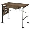 Weathered Oak and Black 1-drawer Writing Desk