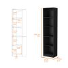 Sutton Slim Bookcase with Modern 5-Shelf Design