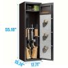 Large Gun Safe Cabinet With 3 Pistol Pouches, Heavy Duty Biometric Fingerprint Lock, Rifle Gun Safe With Adjustable Stand