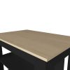 Brooklyn Kitchen Island in melamine with open storage,light pine/black