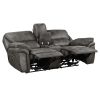 Plush Modern Design Living Room Power Reclining Loveseat Gray Microfiber Upholstery USB port Solid Wood Frame Furniture 1pc