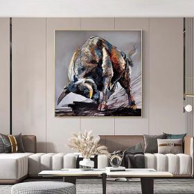 Hand painting Animal Wall Art Artist Hand-painted High Quality  Oil Painting Living Room hallway bedroom luxurious decorative painting (size: 120x120cm)