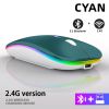 Rechargeable Bluetooth Wireless Mouse with 2.4GHz USB RGB 1600DPI Mouse for Computer Laptop Tablet PC Macbook Gaming Mouse Gamer