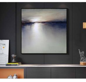 Skilled Painter Hand-painted High Quality Abstract Grey Oil Painting on Canvas Beautiful Abstract Oil Painting for Living Room (size: 90x90cm)