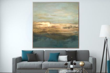 Painting On Canvas Gold Foil Artwork Acrylic Painting Wall Painting Contemporary Abstract Artwork Home Decor Large Abstract (size: 90x90cm)