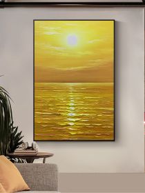 Custom Abstract Decorative Canvas Wall Art Handmade Seascape Oil Painting Modern Living Room Bedroom Porch Hotel Hanging Picture (size: 50x70cm)