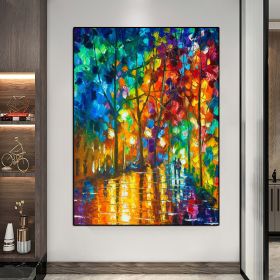 100% Handmade  thick knife landscape modern nordic artwork oil painting for office living room decoration (size: 150x220cm)