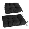 Rocking Chair Cushion 2 Pieces Back Seat Sets with Non-Slip Ties Polyester Fiber Filling Comfortable for Indoor Home Office Car